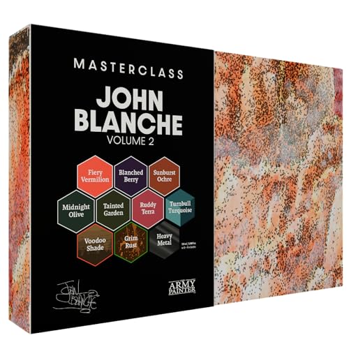 The Army Painter, Masterclass John Blanche Volume 2, 6 x 18 ml Warpaints Fanatic, 1 Speedpaint, 1 Wash, 1 Effect, 1 Metallic, 1 Art Print – Miniature Paint Set for Wargaming Figures - Image 1