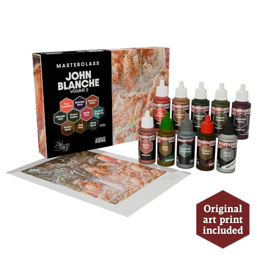 The Army Painter, Masterclass John Blanche Volume 2, 6 x 18 ml Warpaints Fanatic, 1 Speedpaint, 1 Wash, 1 Effect, 1 Metallic, 1 Art Print – Miniature Paint Set for Wargaming Figures - Image 2