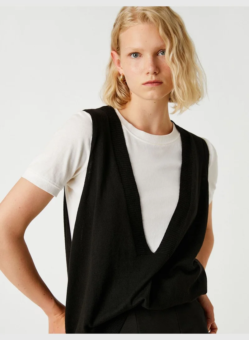 كوتون V Neck Sweater