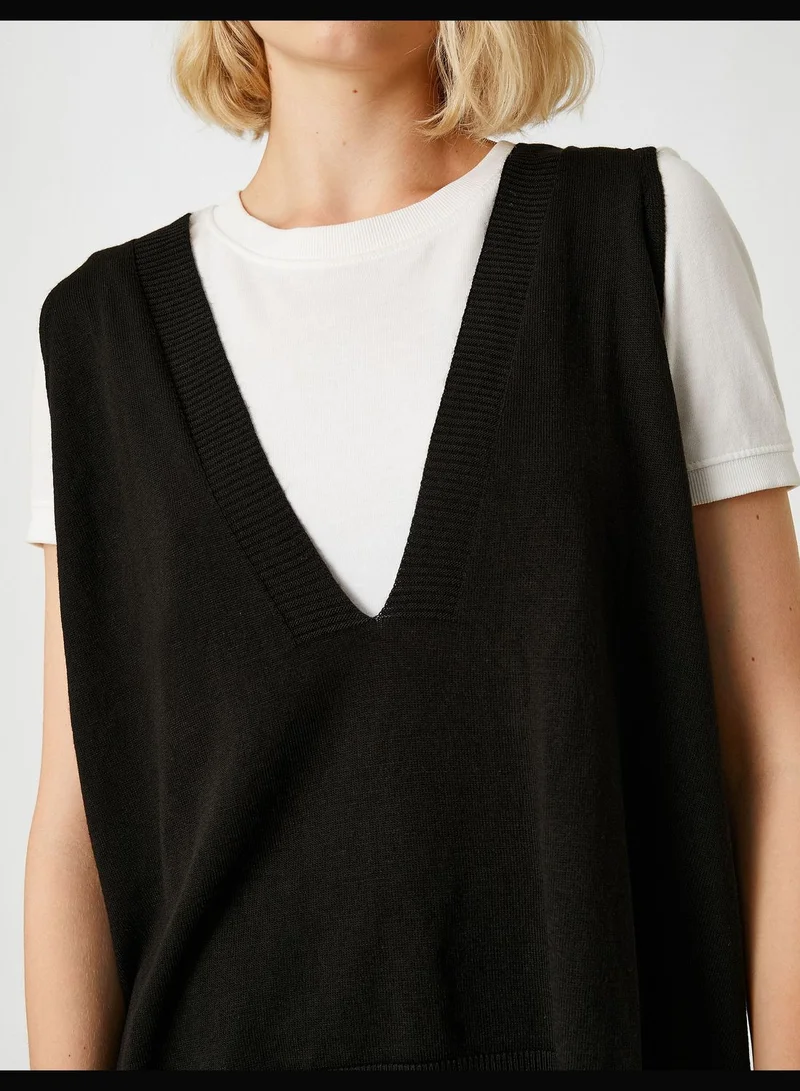كوتون V Neck Sweater