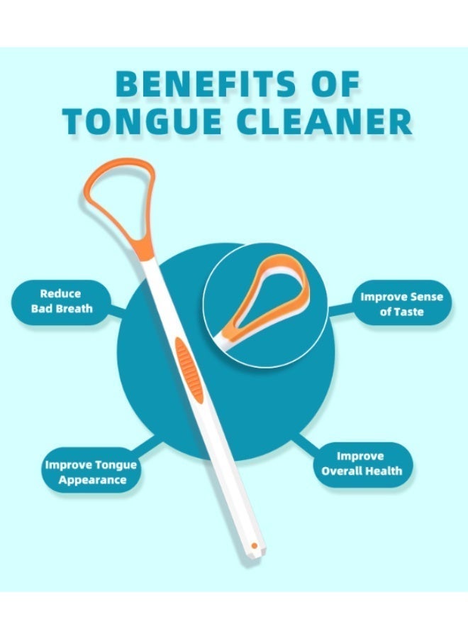 منظف ​​اللسان، مكشطة لسان محمولة قابلة لإعادة الاستخدام للحد من رائحة الفم الكريهة وتحسين نظافة الفم، فرشاة لسان سهلة الاستخدام (عبوة من 5 قطع) - Image 5