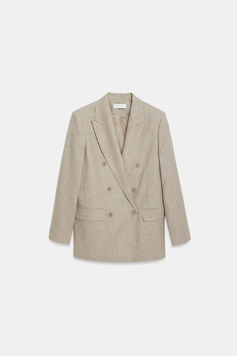 ديلفين DILVIN Long Shawl Collar Crepe Blazer