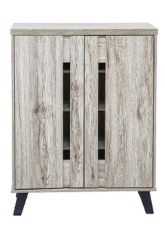 AFT Modern Shoe Cabinet with 2 Doors - Durable Particle Board Design. Particle Board Shoe Cabinet with 2 Doors - Stylish Storage Solution. Perfect for Any Entryway, living room, dining room or bedrooms. Space-Saving Design, Organize Your Footwear Effortlessly. (Natural Oak) Arfan  - Image 2