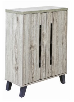 AFT Modern Shoe Cabinet with 2 Doors - Durable Particle Board Design. Particle Board Shoe Cabinet with 2 Doors - Stylish Storage Solution. Perfect for Any Entryway, living room, dining room or bedrooms. Space-Saving Design, Organize Your Footwear Effortlessly. (Natural Oak) Arfan  - Image 3