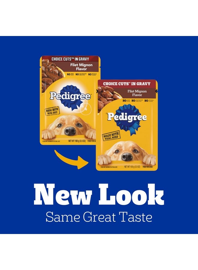 بيديجري طعام رطب ناعم للكلاب البالغة من بيدجري تشويس كاتس إن جرافي، بنكهة فيليه مينيون، 3.5 أونصة، عبوة من 16 كيسًا - Image 2