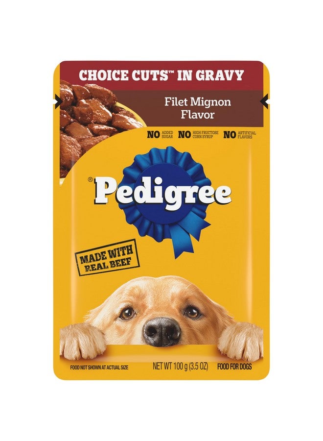 بيديجري طعام رطب ناعم للكلاب البالغة من بيدجري تشويس كاتس إن جرافي، بنكهة فيليه مينيون، 3.5 أونصة، عبوة من 16 كيسًا - Image 1