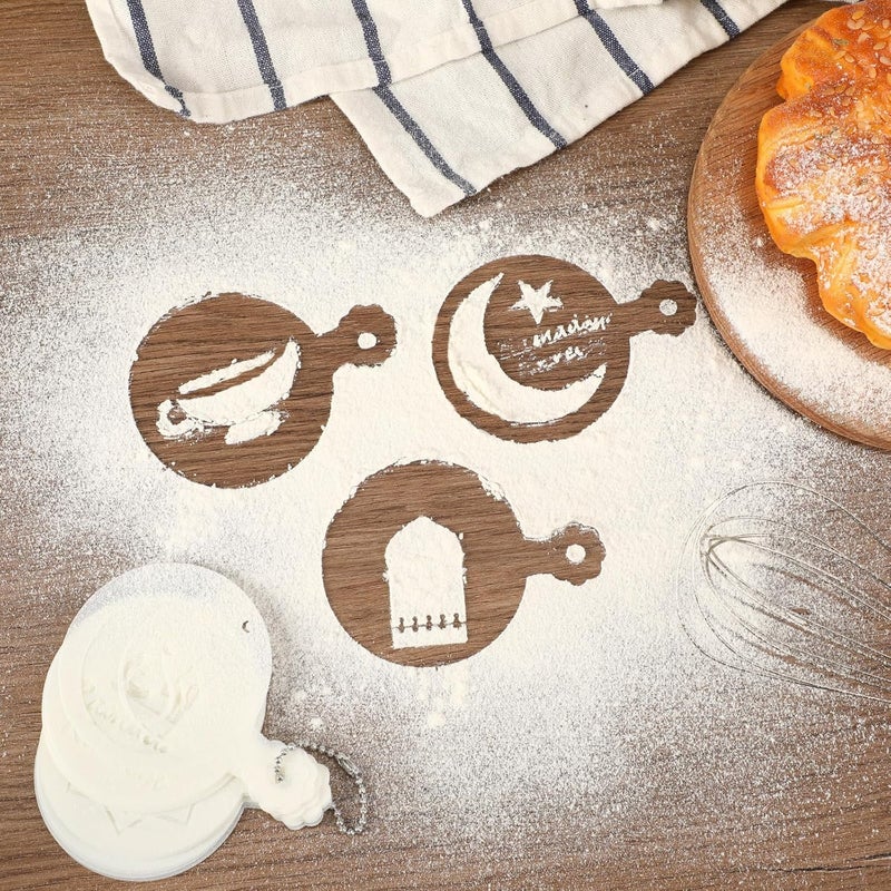 JULBEAR 36 Pieces Reusable Eid Mubarak Cookie Cake Stencils, Ramadan Stencil Templates Mold Tools for Cookies Coffee DIY Eid Mubarak Holiday Baking Painting Dessert Craft Decoration - Image 3
