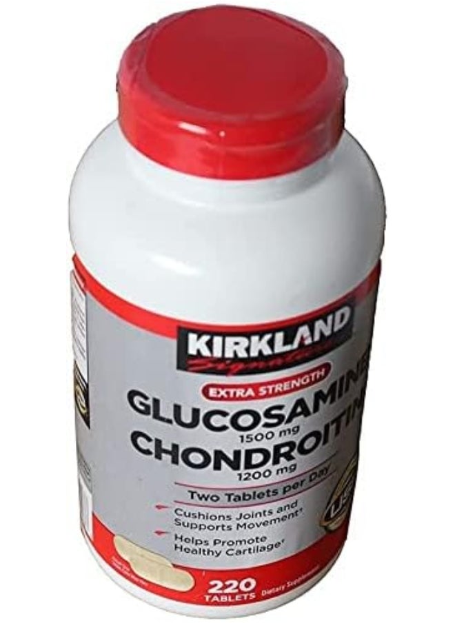 Kirkland Signature - Extra Strength Glucosamine 1500Mg/Chondroitin 1200Mg Sulfate 220 Tablets - Image 1