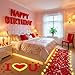 Charnoel Red Happy Birthday Balloons Decorations Happy Birthday Letter Balloons Banner Set with 24pcs Heart Flameless LED Candles and 2000pcs Artificial Rose Petals for Women Men Room Party Decor - Image 4