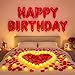 Charnoel Red Happy Birthday Balloons Decorations Happy Birthday Letter Balloons Banner Set with 24pcs Heart Flameless LED Candles and 2000pcs Artificial Rose Petals for Women Men Room Party Decor - Image 2