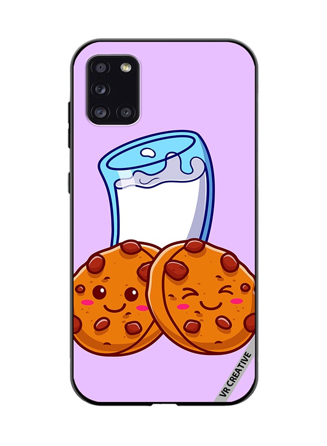 VR CREATIVE Protective Case Cover For Samsung Galaxy A31 Milk And Cookies Design Multicolour - Image 1