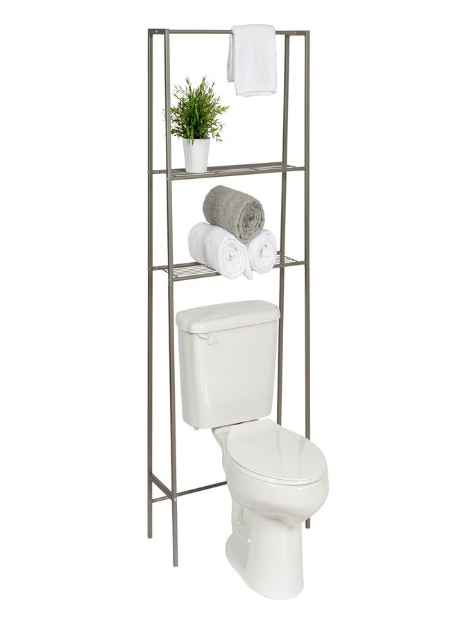 Honey Can Do Honey-Can-Do Over-The-Toilet Space Saver BTH-08463 Satin Nickel - Image 1
