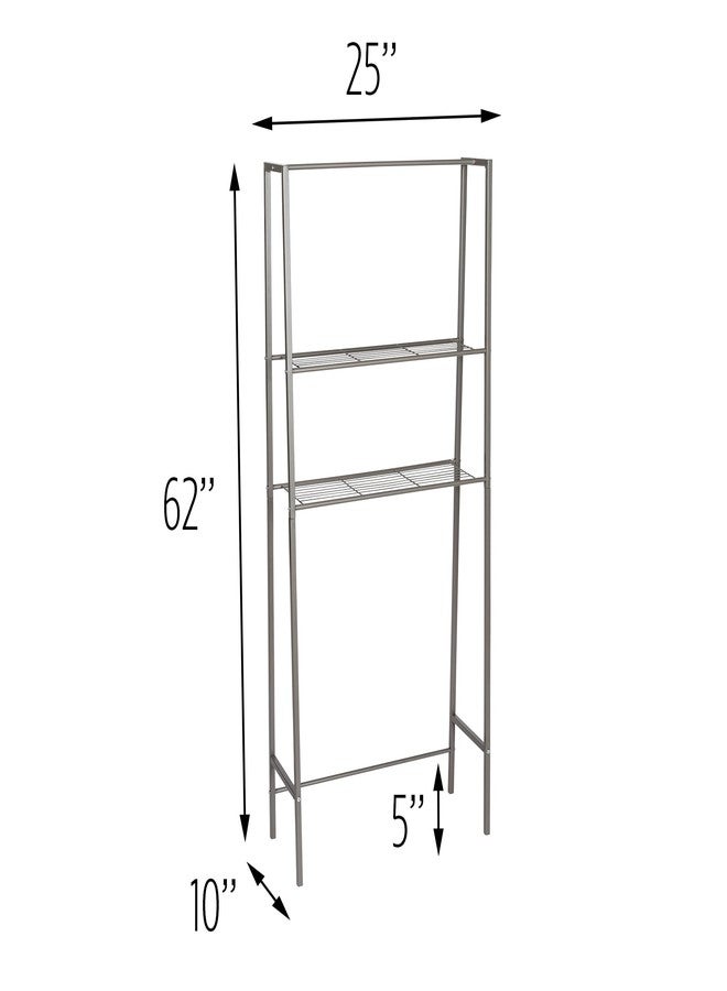 Honey Can Do Honey-Can-Do Over-The-Toilet Space Saver BTH-08463 Satin Nickel - Image 3