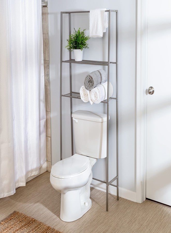 Honey Can Do Honey-Can-Do Over-The-Toilet Space Saver BTH-08463 Satin Nickel - Image 2