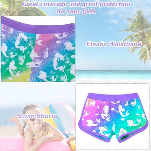 TUONROAD Girls Rash Guard 2-Piece Swimsuit Set Teens Mermaid Printed O Neck Long Sleeve for 6 7 Yrs Old Kids Bikini with UPF 50+ Sun Protection for Pool Beach Party - Image 5