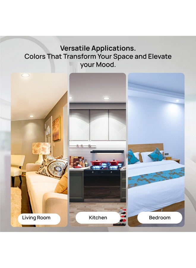 Wipro Garnet 8W Round Downlight Junction Box|Colour Changing Panel|Warm White,Neutral White,Cool White|Glare-Free Design|Recessed Downlighter for False Ceiling|Cutout ~ 3 Inch|Pack of 4 - Image 4