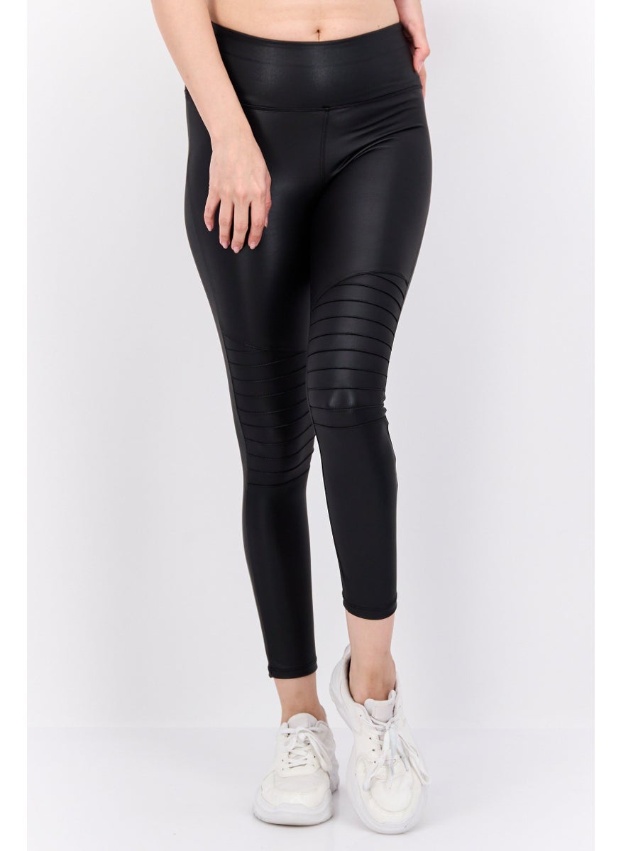 NEW LOOK Women Petite Solid Faux Leather Skinny Pants, Black  - Image 1