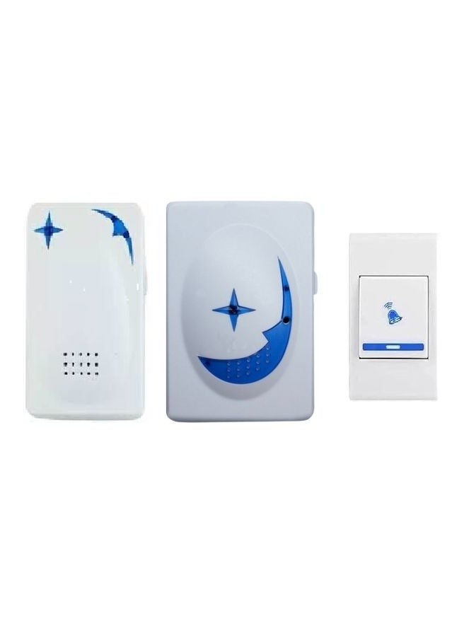 Square Range Doorbell 36 Tones 1 Transmitter 2 Receivers, White