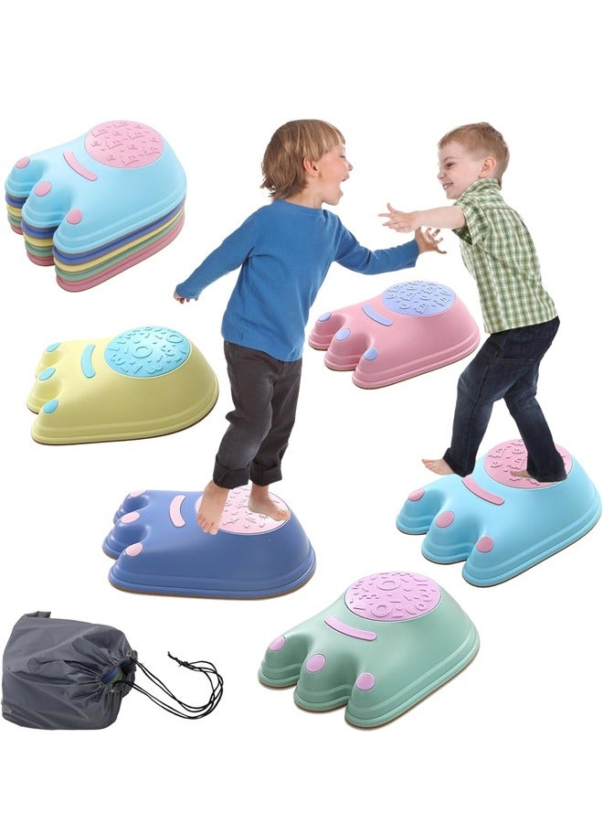 Sunnaltree Stepping Stones for Kids, 6PCS Non-Slip Thickened Balance Jumping Stone, Preschool Obstacle Course, DIY Stackable Sensory Toys, Balance & Gross Motor Skills,Indoor & Outdoor Obstacle Course Game Toys for Toddler Kids Children - Image 1