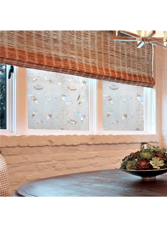 3D Decorative Static Cling Window Privacy Film Clear 45*200cm，Decorative Rainbow Window Film, Static Cling Prism Stained Glass Sticker, Anti-UV Front Door Glass Covering for Home - Image 3