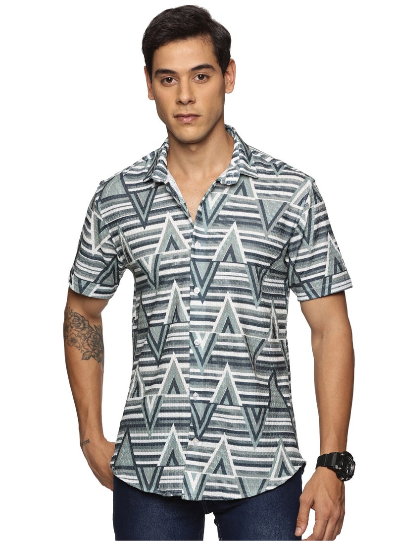 U.S. ELK Men's Printed Shirt | Half sleeves Hawaiian Men formal Shirts | Stylish and Versatile Casual Shirt For Men - Image 1