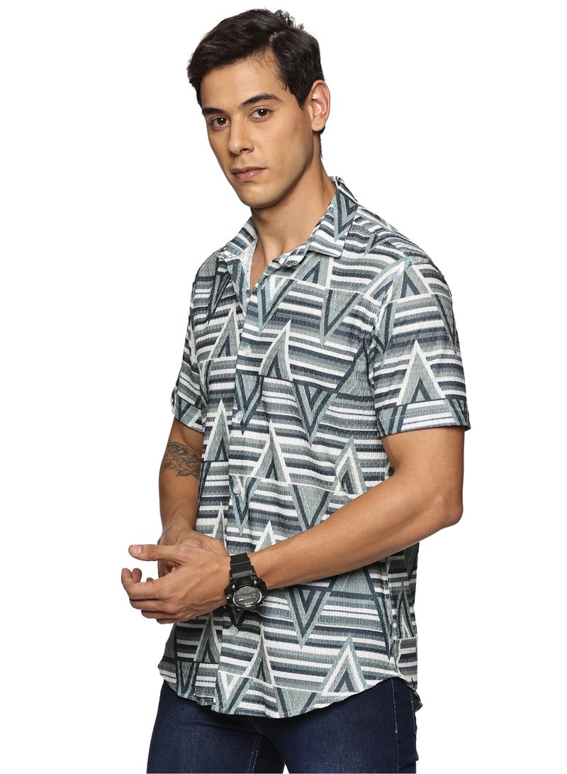 U.S. ELK Men's Printed Shirt | Half sleeves Hawaiian Men formal Shirts | Stylish and Versatile Casual Shirt For Men - Image 2