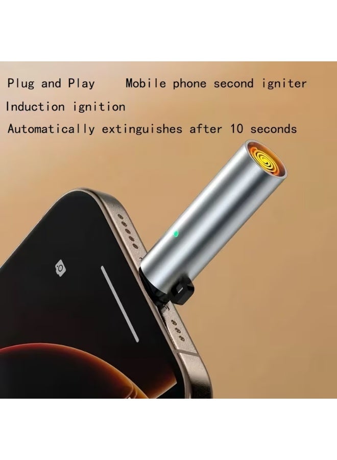 Portable Type-C, Cell Phone Port Electric Lighter, USB-C Portable Pocket Outdoor Emergency Flameless Flameless - Image 3