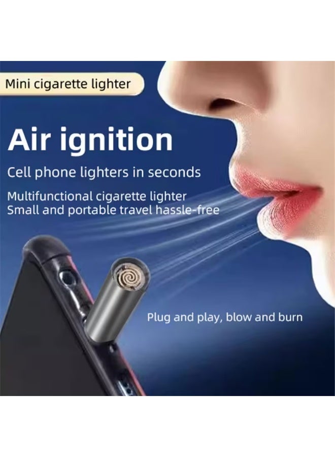 Portable Type-C, Cell Phone Port Electric Lighter, USB-C Portable Pocket Outdoor Emergency Flameless Flameless - Image 2
