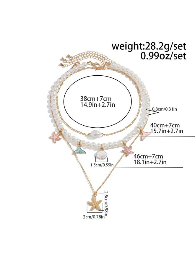 Starfish Necklace for Women Shell Pendant Necklaces Seashell Charm Necklace Boho Shell Summer Beach Surfer Jewelry Outfits Accessories - Image 5