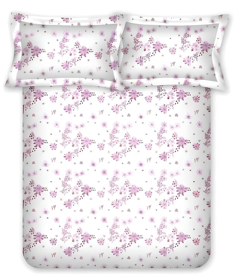Bombay Dyeing مفرش سرير كينغ من بومباي داينج قطن 180 TC مجموعة قطنية فاخرة تجربة مجموعة عتيقة فاخرة مع 2 غطاء وسادة VK05 بنفسجي - Image 1
