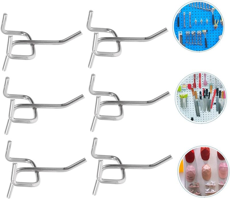 50Pcs Heavy Duty Iron Utility Hooks for Standard Pegboard Garage Home Shop Organization - Image 4