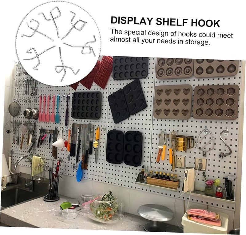50Pcs Heavy Duty Iron Utility Hooks for Standard Pegboard Garage Home Shop Organization - Image 3