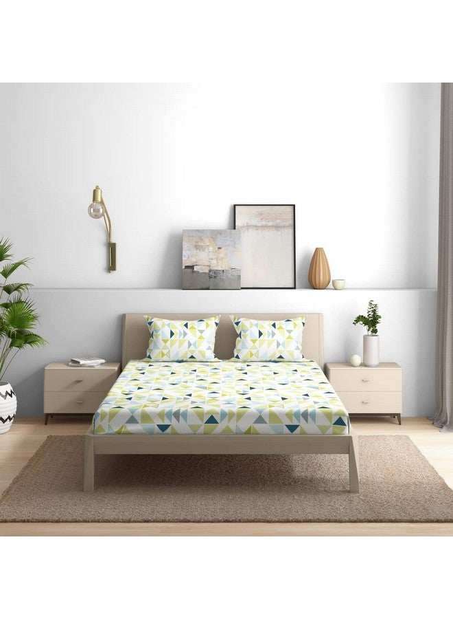 Wakefit Wakefit Cotton Flat Bedsheet | 160 TC Bedsheet for Double Size Bed with 2 Pillow Covers | Maze - 100x90 inches  - Image 3