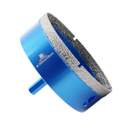 BRSCHNITT Dry Diamond Core Drill Bit,BRSCHNITT 4 Inch 100mm Diamond Hole Saw Core Drill Bit with Triangle Shank for Porcelain Tile Ceramic Stone Granite Marble - Image 1