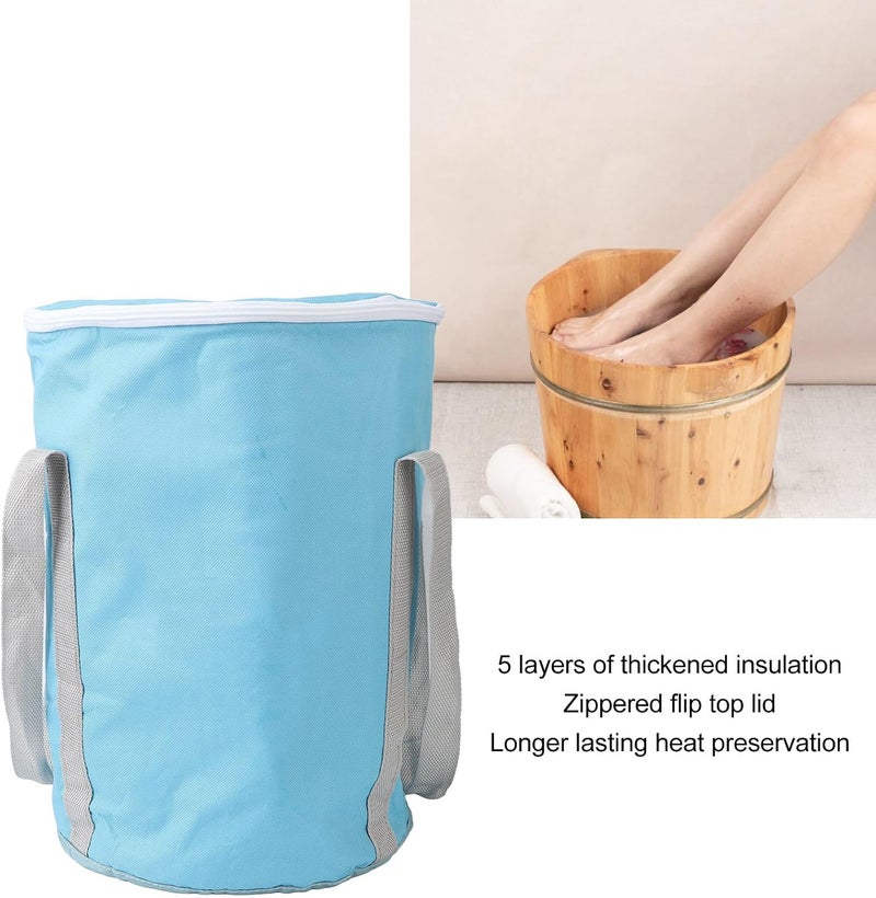 klarako Collapsible Foot Soaking Bath Bag Insulated Portable Travel Foot Bath Bag for Camping (Blue) - Image 4