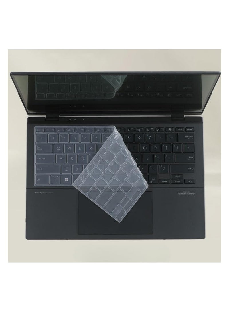 متوافق مع ASUS Zenbook Duo 2-in-1 2025، حامٍ لوحة المفاتيح للابتوب المزود بشاشتين مزدوجتين مقاس 14 بوصة (UX8406C) + واقيات شاشة عالية الدقة مقاومة للخدوش للشاشة الرئيسية والثانوية - Image 5