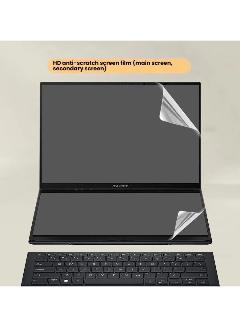 متوافق مع ASUS Zenbook Duo 2-in-1 2025، حامٍ لوحة المفاتيح للابتوب المزود بشاشتين مزدوجتين مقاس 14 بوصة (UX8406C) + واقيات شاشة عالية الدقة مقاومة للخدوش للشاشة الرئيسية والثانوية - Image 2
