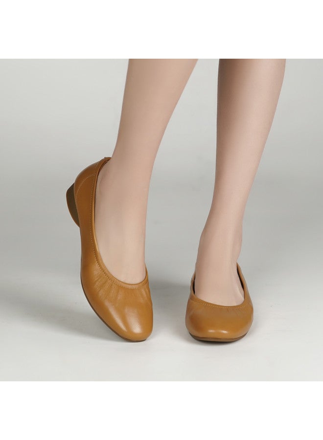 AOKANG Sheepskin] 2026 Spring New Women's Shoes Shallow Soft Sole Comfortable Commuting Simple Women's Flats - Image 4