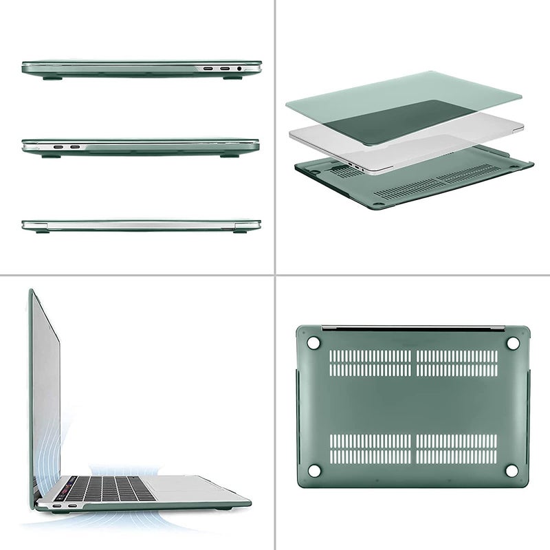 MOCA Compatible with MacBook Pro 13 inch Case M2 2024 2023 2022-2016 A2338 M1 A2251 A2289 A2159 A1989 A1708 A1706 with/Without Touch Bar, Plastic Hard Shell Case Cover (Mid-Night Green) - Image 4