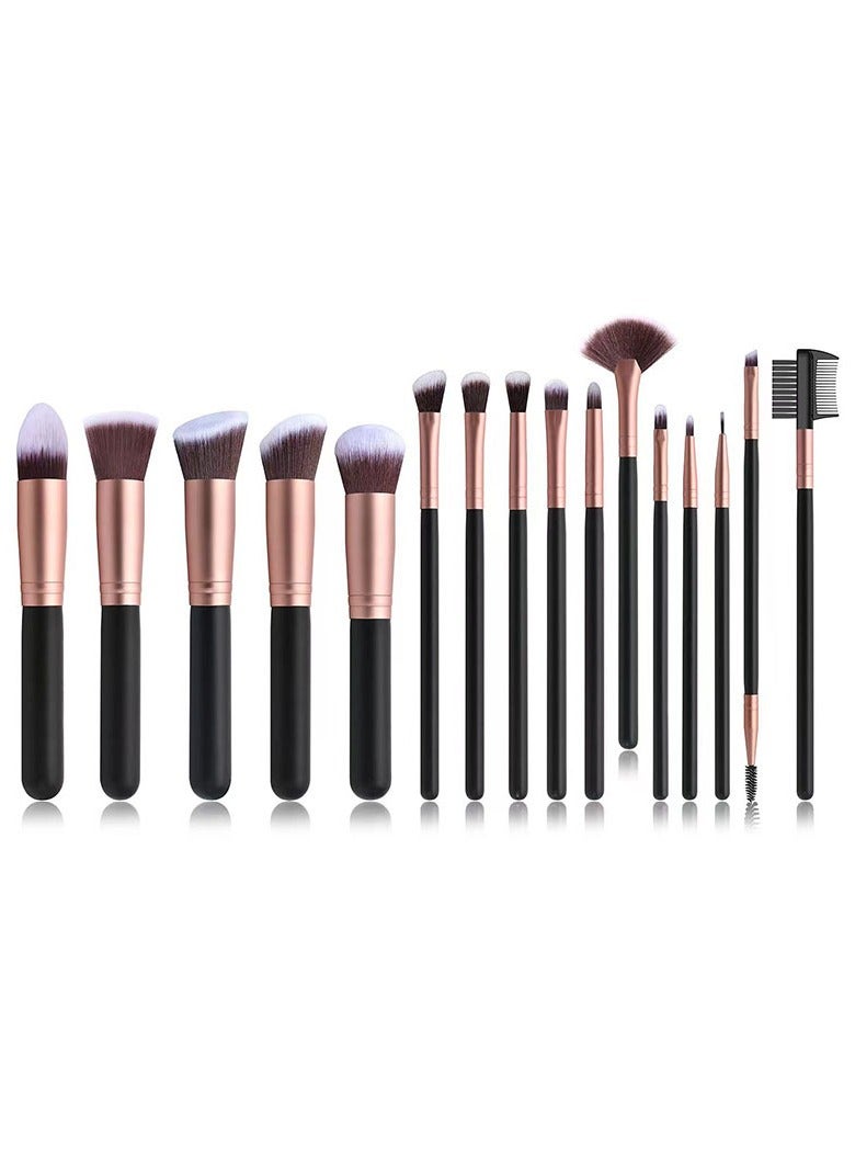 Generic 16 PCS Makeup Brush Kit for Foundation Liquid Cream Blending Powder Eyeshadow Blush Cosmetics Concealer Brushes with Soft & Dense Bristles  - Image 1
