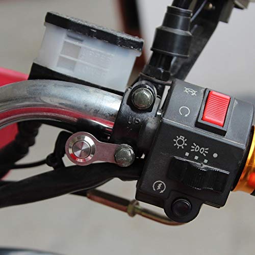 RAYANA Stainless Steel LED Motorcycle Switch Horn Handlebar Adjustable Mount Waterproof DC12V Momentary Button Switch (A-Blue-Monentary Button) - Image 4