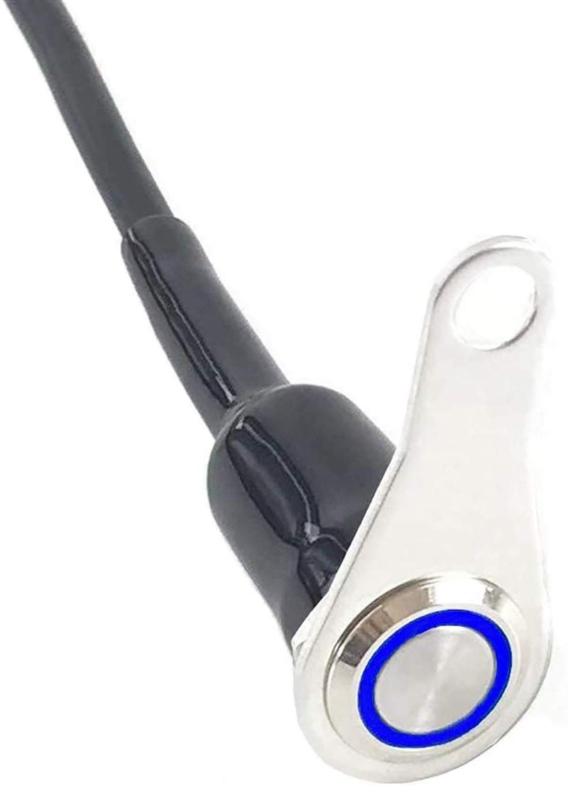 RAYANA Stainless Steel LED Motorcycle Switch Horn Handlebar Adjustable Mount Waterproof DC12V Momentary Button Switch (A-Blue-Monentary Button) - Image 1