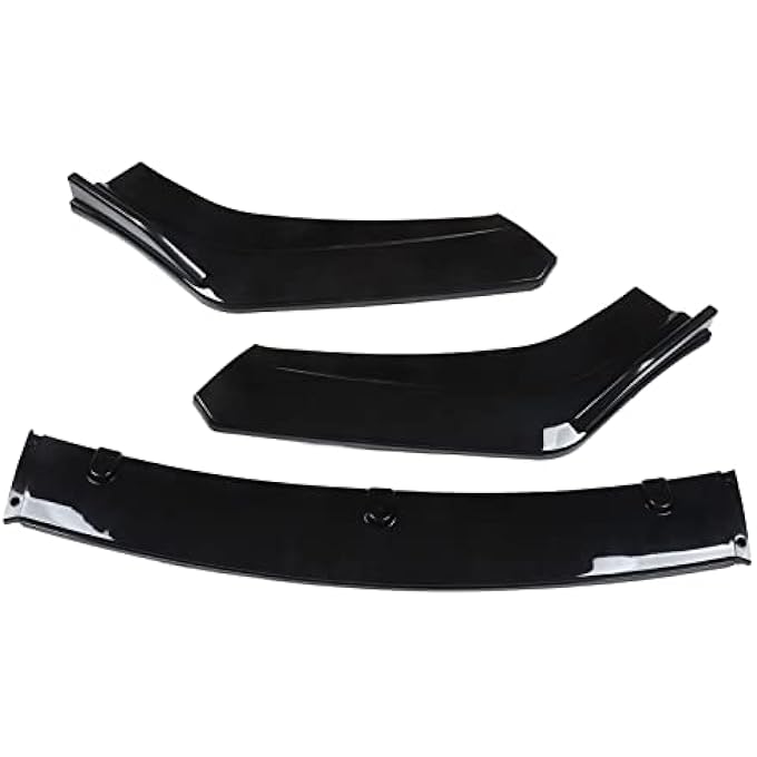 Kikumi 3pcs Front Bumper Lip Splitter Kit Gloss Black High Toughness Front Spoiler Body Kit for Vehicles with 1800mm Width - Image 2