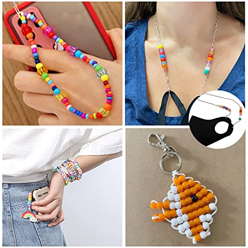 Simetufy 1200 Pcs Pony Beads Plastic Beads for Bracelet Making, Multi-Colored Beads for Hair Braiding, DIY Crafts, Kandi Jewelry, Key Chains and Ornaments Decorations 24 Assorted Colors - Image 4