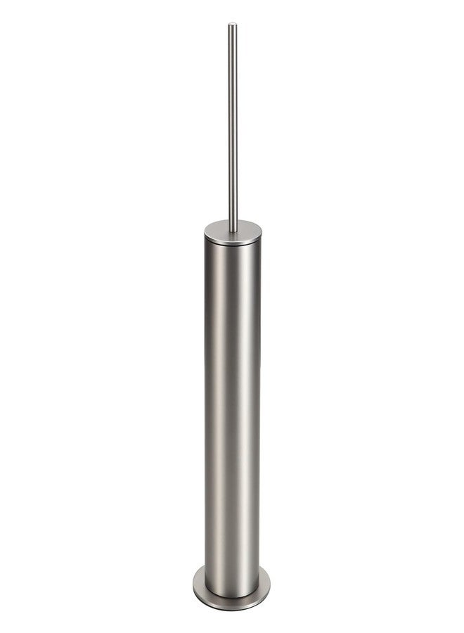 BGL Toilet Brush and Holder Set, Heavy Duty 304 Stainless Steel, Round Base and Long Handle for Bathroom Deep Cleaning, Drip-Proof, Space Saving for Storag, Stainless Steel - Image 1