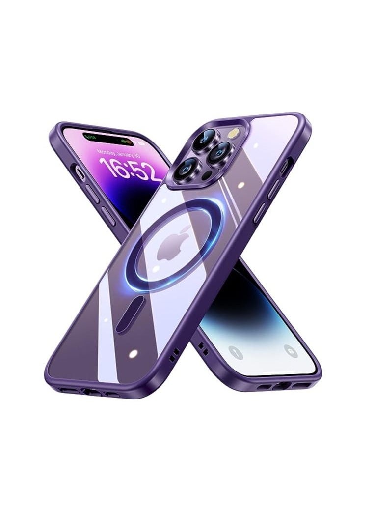 Generic - Magnetic Protective Case For iPhone 12 Pro Max, Compatible with MagSafe, Matte Plastic Anti-Scratch with Soft Thermal Polyurethane Edges dark purple - Image 1
