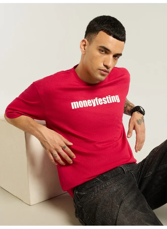Beyoung Black Emotionally Unavailable Oversized T-Shirt