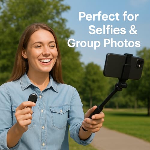POPIO Bluetooth Remote Shutter Button for Selfie Stick Tripod | Wireless Camera Controller Clicker Compatible with Android & iOS Smartphones - Image 3