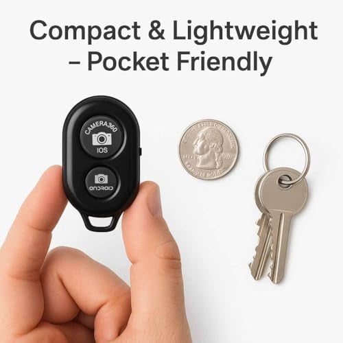 POPIO Bluetooth Remote Shutter Button for Selfie Stick Tripod | Wireless Camera Controller Clicker Compatible with Android & iOS Smartphones - Image 5