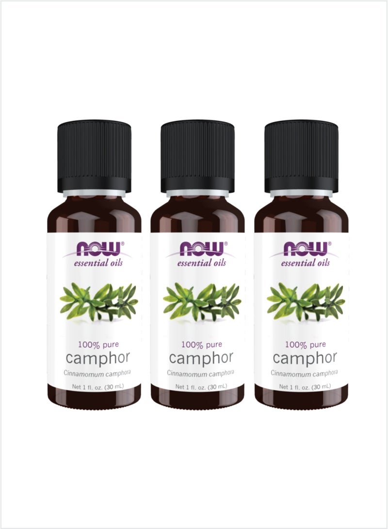 NOW Camphor Essential Oil - Pure Natural Remedy, 30ml (Pack of 3)